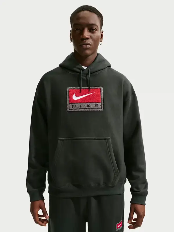 Nike Solo Swoosh Men's Fleece Pullover Hoodie Black Nike Solo Swoosh Men's Fleece Pullover Hoodie Black