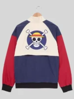 One Piece Jolly Roger Color Block Windbreaker Zipper Jacket
