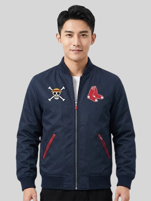 One Piece Red Sox Jacket Navy Blue One Piece Red Sox Jacket Navy Blue