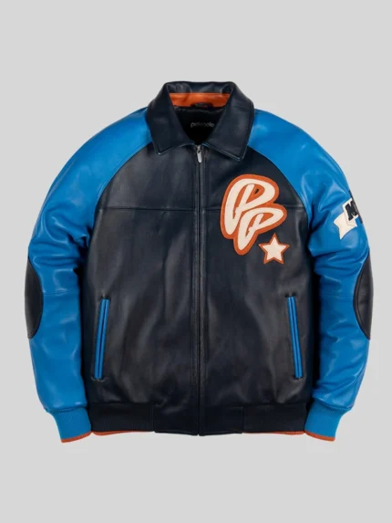 Pelle Pelle Classic Soda Club Plush Jacket Black And Blue