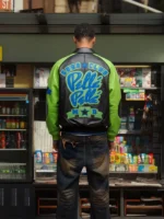 Pelle Pelle Classic Soda Club Plush Jacket Black And Green