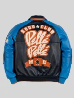 Pelle Pelle Men's Classic Soda Club Plush Jacket Black And Blue