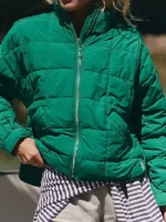 Pippa Packable Dark Green Puffer Jacket