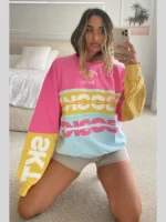 Sabo Nakia Pink And yellow Sweater