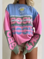 Sabo Nakia oversize Sweater Green And Pink