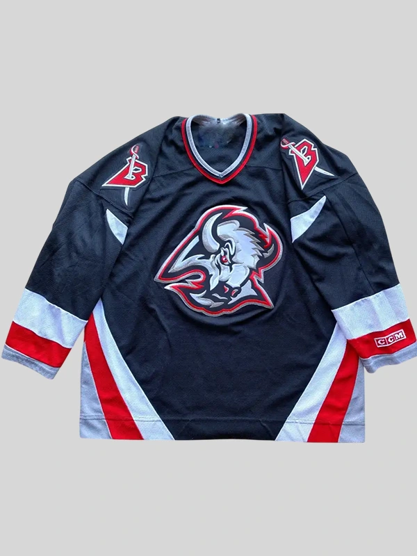 Sabres Goat Head Hockey Jersey Black Sabres Goat Head Hockey Jersey Black