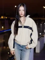 Saint Laurent Windbreaker Jacket YSL Beige