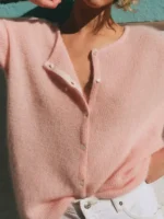 Sezane Gaspard Cardigan Pink