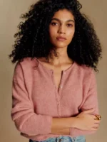 Sezane Gaspard Pink Cardigan Sweater