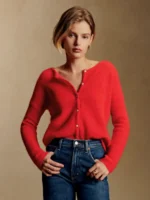 Sezane Gaspard Red Cardigan Sweater