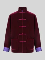 Shanghai Chinese New Year Tang Velvet Jacket Maroon