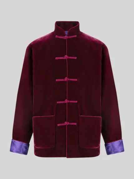 Shanghai Chinese New Year Tang Velvet Jacket Maroon
