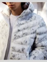 The Chi S5 E8 Grey Marble Print Puffer Jacket