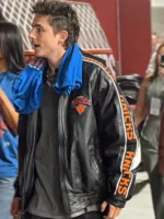 Timothee Chalamet bLACK Knicks Leather Jacket