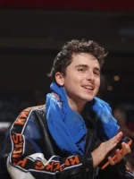 Timothee Knicks Leather Jacket