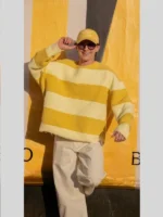 Tom Holland Stripe Sweatshirt Yellow White