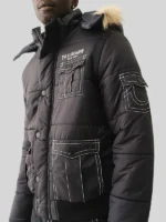 True Religion Hooded Black Jacket