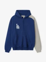 Unisex Los Angeles Dodgers Fear of God Essentials x MLB RoyalGray Half-Zip Raglan Sport Hoodie