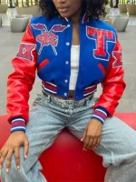 womens tennessee state university varsity jacket Wool And Leather