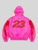 23 number Jordan Pink Leather Jacket
