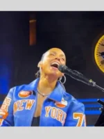 Alicia Keys Festival New York Knicks jacket 