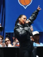 Alicia Keys Knicks Victory Parade 2026 Concert Black Jacket