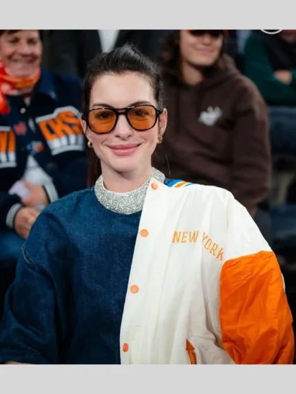 Anne Hathaway Knicks Jacket