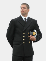 Barathea All Wool 8 Button Reefer Black Jacket Blazer