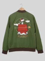 BoxLunch 2026 Peanuts Snoopy Flying Ace Green Bomber Jacket