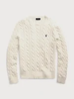 Cable-Knit Polo Sweater