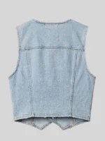 Ella Bright Off Campus S01 Blue Striped Denim Vest
