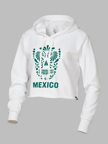 FIFA World Cup 2026 White Mexico Crop Hoodie