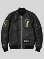 FISLL x ESPN NBA Finals Leather Jacket Black