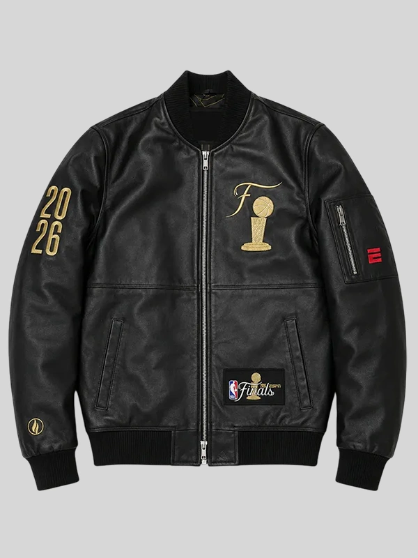 FISLL x ESPN NBA Finals Leather Jacket Black FISLL x ESPN NBA Finals Leather Jacket Black