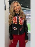 Gracie Hunt Kansas City Chiefs Jeff Hamilton Black Leather Jacket