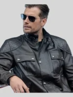 Henry Cavill In The Grey 2026 Sid Black Leather Jacket