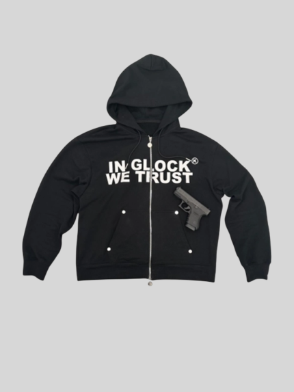 In Glock We Trust Black Zip-Up Hoodie