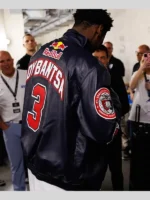 Jeff Hamilton Black Leather Jacket AJ Dybantsa Red Bull