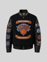 Jeff hamilton Knicks 2026 NBA Champions Black Leather Jacket