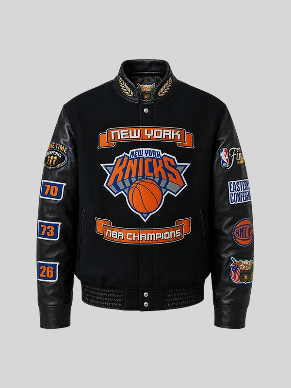 Jeff hamilton Knicks 2026 NBA Champions Black Leather Jacket Jeff hamilton Knicks 2026 NBA Champions Black Leather Jacket