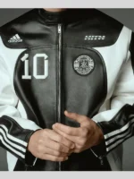 Kith x Lionel Messi x Adidas Leather Biker Jacket Black and White