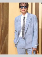 Louis Vuitton Show JHope Light Blue Suit