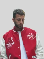 MN Authentic Branded Letterman Jacket red Leather