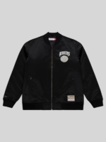 MN Knicks Black Chrome Satin Bomber Jacket