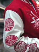 MN Red Authentic Branded Letterman Jacket Wool And Leather