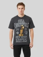 Men’s 2026 Nike New York Knicks NBA Finals Champions Grey T-Shirt