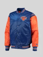 Men's New York Knicks Starter The Enforcer Varsity Satin Full-Snap Jacket