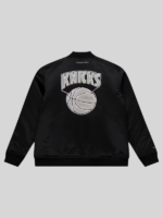 Mitchell & Ness Knicks Black Jacket Chrome Satin Bomber