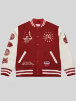 Mitchell & Ness Red Authentic Branded Letterman Jacket