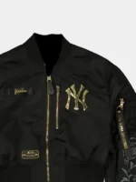 NY Alpha x New Era L-2B Cropped Black Bomber Jacket